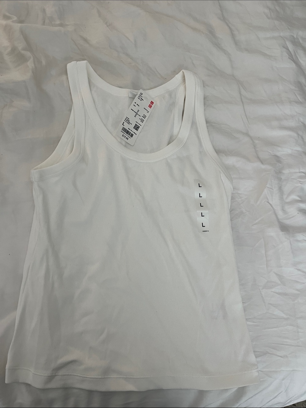 Uniqlo White Ribbed Tank Top with Tag